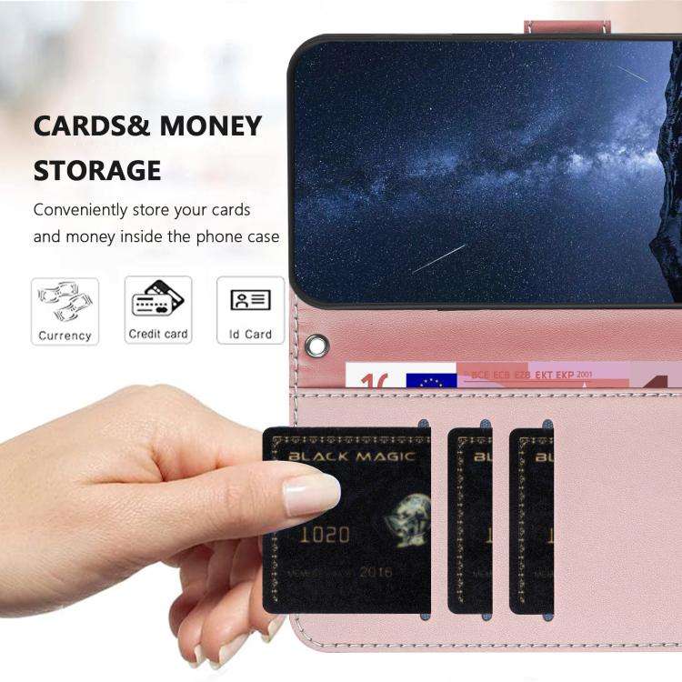 For Ulefone Note 20 Pro Color Block Card Slots Vegan Leather Phone Case(Rose Gold)
