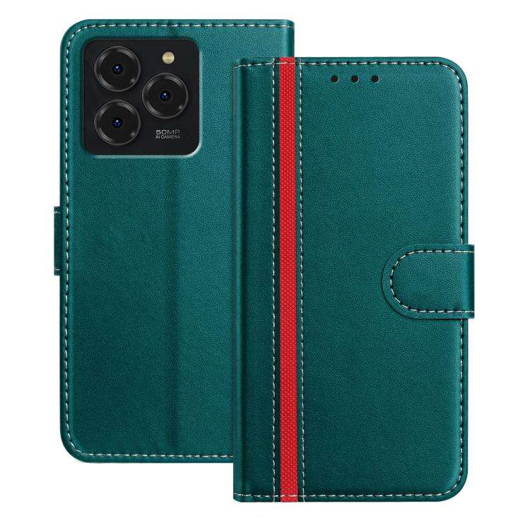 For Ulefone Note 20 Pro Color Block Card Slots Vegan Leather Phone Case(Green)