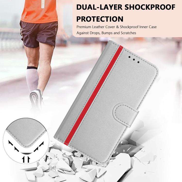 For Ulefone Note 20 Pro Color Block Card Slots Vegan Leather Phone Case(Silver)
