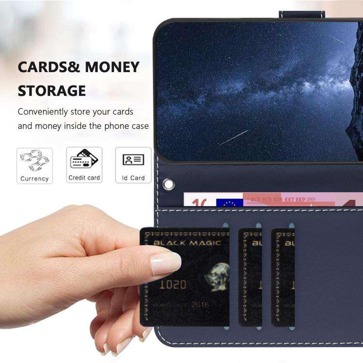 For Ulefone Note 20 Pro Color Block Card Slots Vegan Leather Phone Case(Blue)
