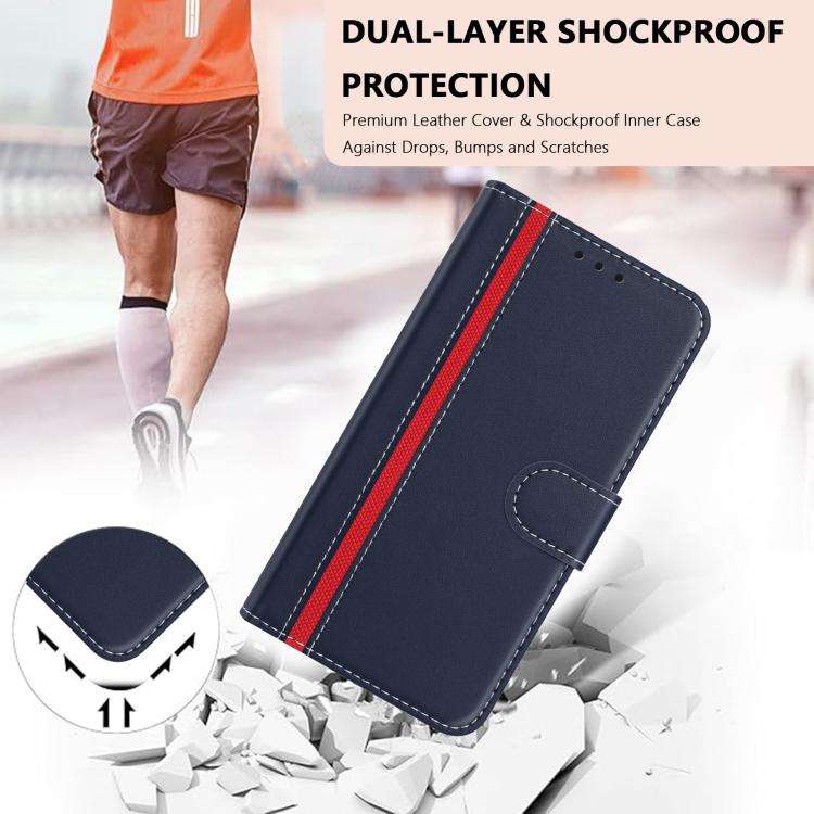 For Ulefone Note 20 Pro Color Block Card Slots Vegan Leather Phone Case(Blue)