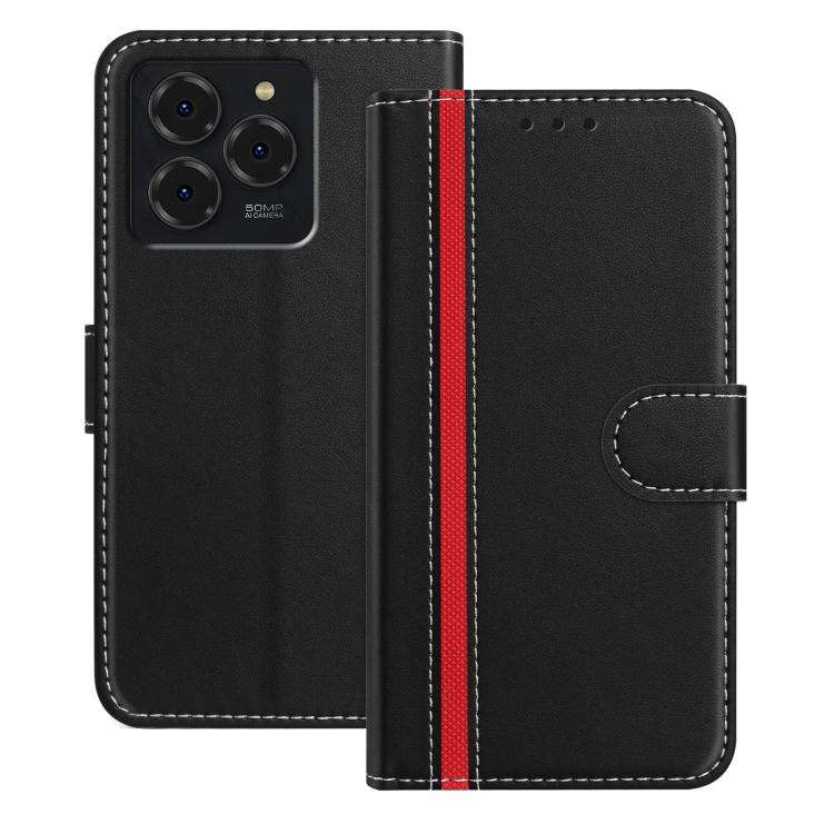 For Ulefone Note 20 Pro Color Block Card Slots Vegan Leather Phone Case(Black)