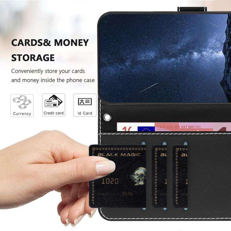 For Ulefone Note 20 Pro Color Block Card Slots Vegan Leather Phone Case(Black)