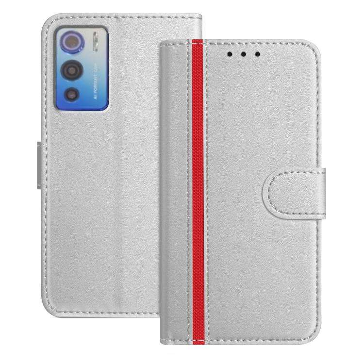 For Doogee N60 Pro Color Block Card Slots Vegan Leather Phone Case(Silver)