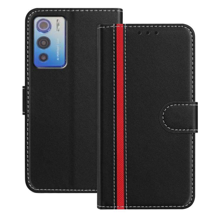 For Doogee N60 Pro Color Block Card Slots Vegan Leather Phone Case(Black)