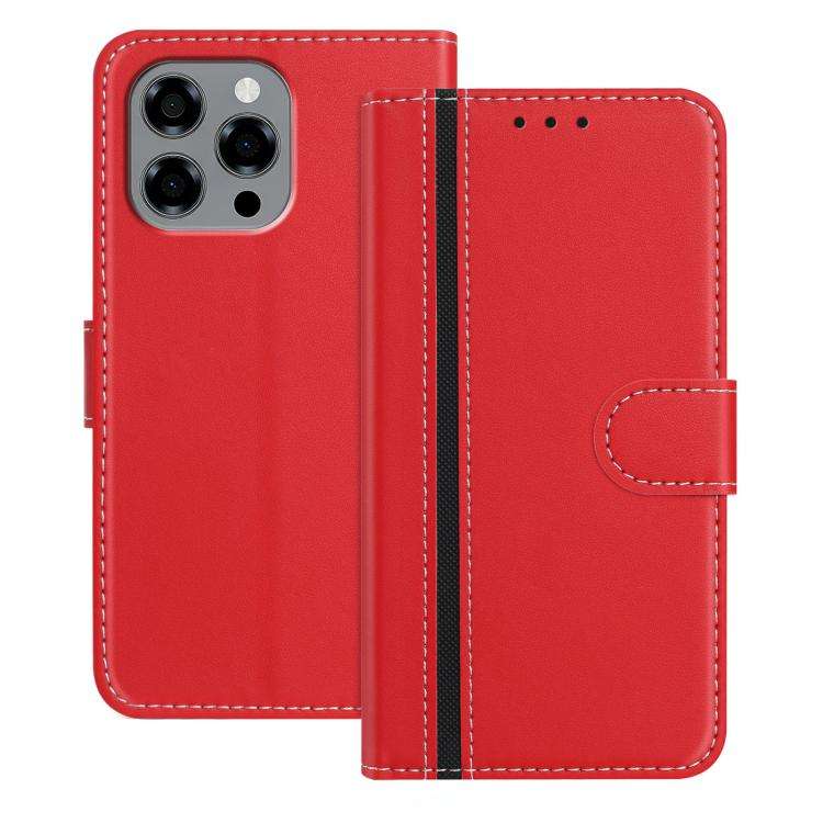For Doogee Note 58 / 58 Pro Color Block Card Slots Vegan Leather Phone Case(Red)
