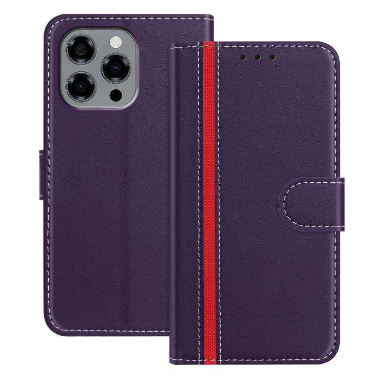 For Doogee Note 58 / 58 Pro Color Block Card Slots Vegan Leather Phone Case(Purple)