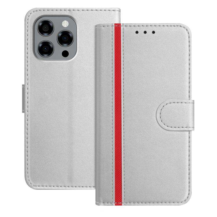 For Doogee Note 58 / 58 Pro Color Block Card Slots Vegan Leather Phone Case(Silver)