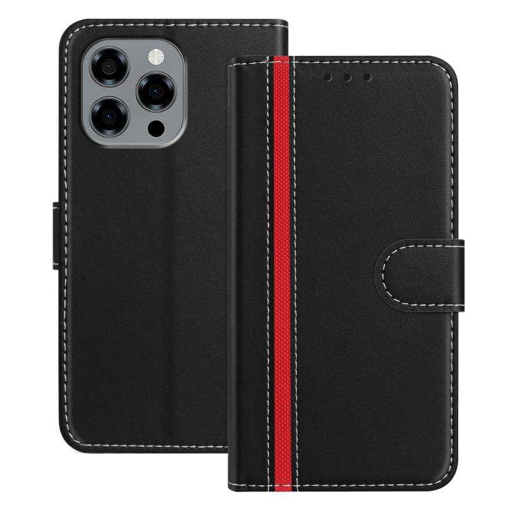 For Doogee Note 58 / 58 Pro Color Block Card Slots Vegan Leather Phone Case(Black)