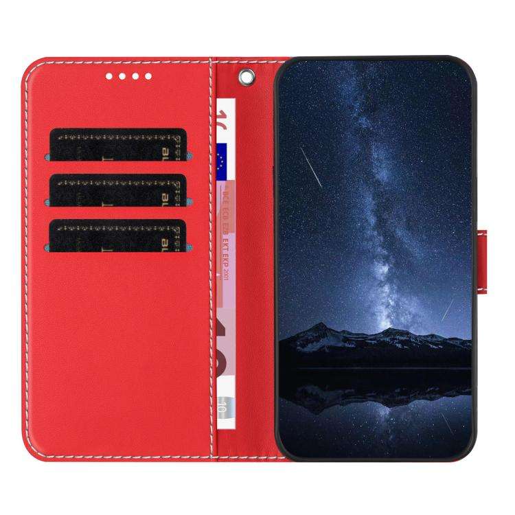 For Doogee Note 59 / 59 Pro Color Block Card Slots Vegan Leather Phone Case(Red)