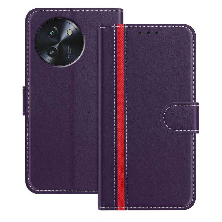 For Doogee Note 59 / 59 Pro Color Block Card Slots Vegan Leather Phone Case(Purple)