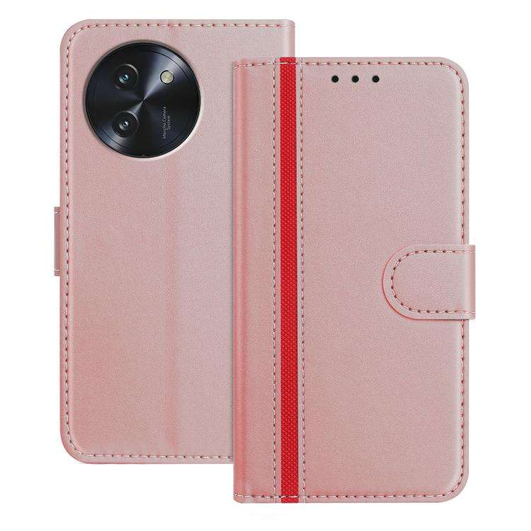 For Doogee Note 59 / 59 Pro Color Block Card Slots Vegan Leather Phone Case(Rose Gold)