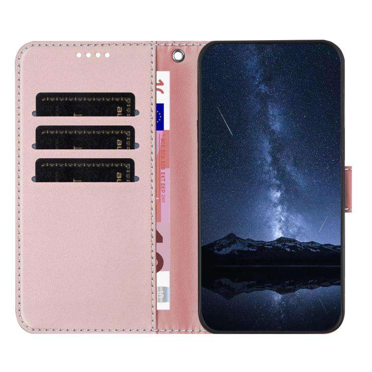 For Doogee Note 59 / 59 Pro Color Block Card Slots Vegan Leather Phone Case(Rose Gold)