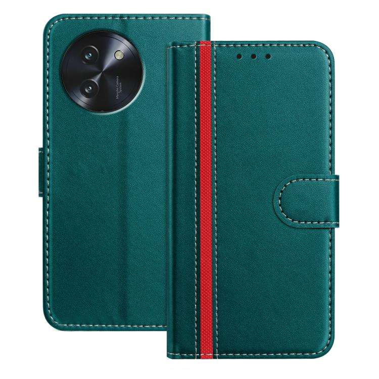 For Doogee Note 59 / 59 Pro Color Block Card Slots Vegan Leather Phone Case(Green)