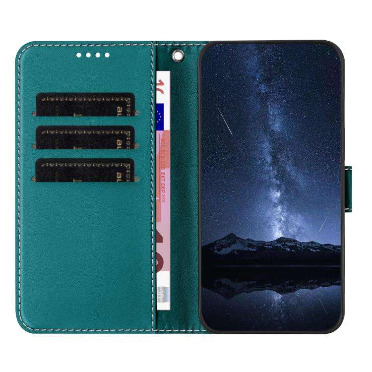 For Doogee Note 59 / 59 Pro Color Block Card Slots Vegan Leather Phone Case(Green)