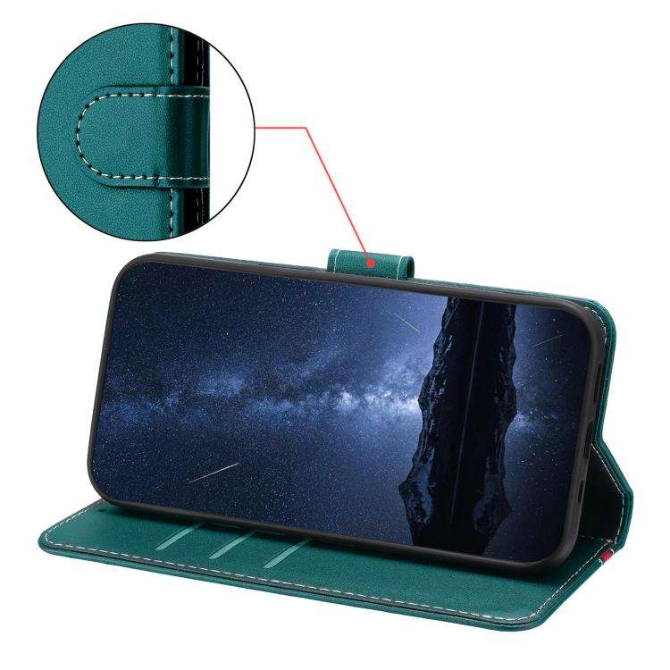 For Doogee Note 59 / 59 Pro Color Block Card Slots Vegan Leather Phone Case(Green)
