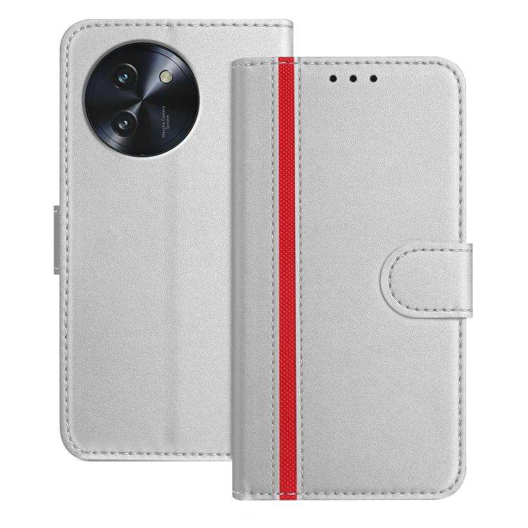 For Doogee Note 59 / 59 Pro Color Block Card Slots Vegan Leather Phone Case(Silver)