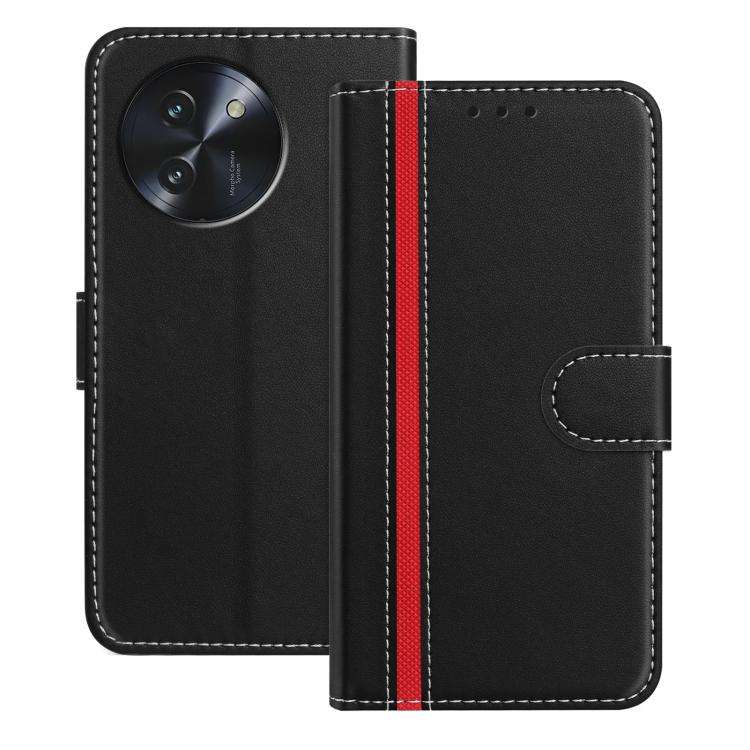For Doogee Note 59 / 59 Pro Color Block Card Slots Vegan Leather Phone Case(Black)