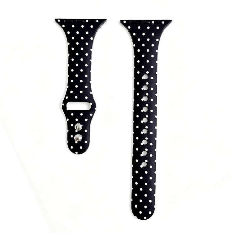 For Apple Watch 46mm / 49mm / 45mm / 44mm Slim Dual-Stud Buckle Dots Printed Silicone Watch Band(...
