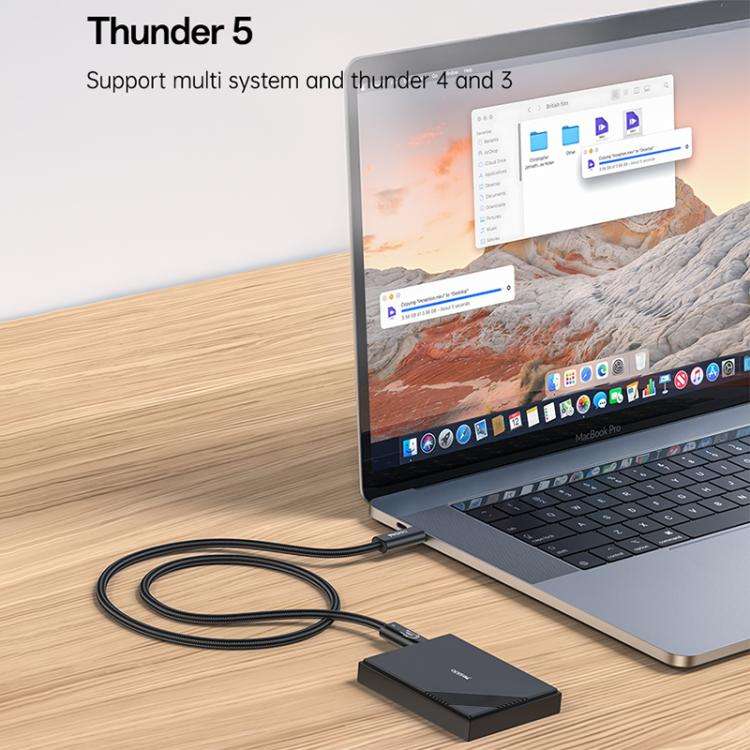 Yesido CA211 240W 16K 60Hz Type-C to Type-C Thunderbolt 5 Full Function Data Cable, Length:1m(Black)