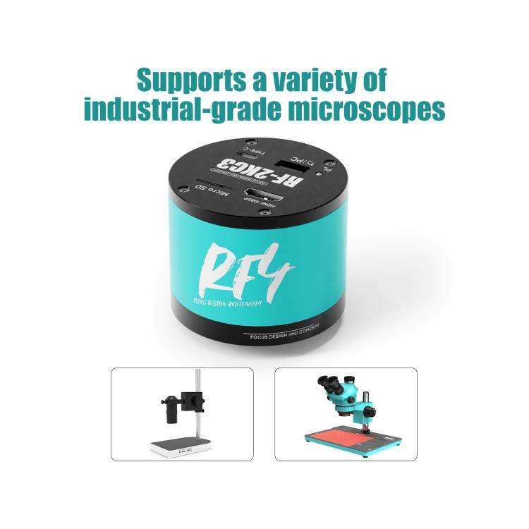 RF4 RF-2KC3 2K HD High-Resolution Adjustable Camera for Trinocular Stereo Microscope(Blue)