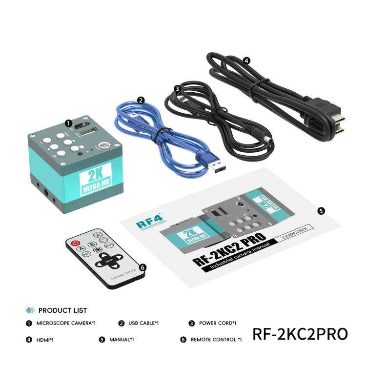 RF4 RF-2KC2PRO 2K Ultra HD Adjustable Camera for Trinocular Stereo Microscope(Blue)