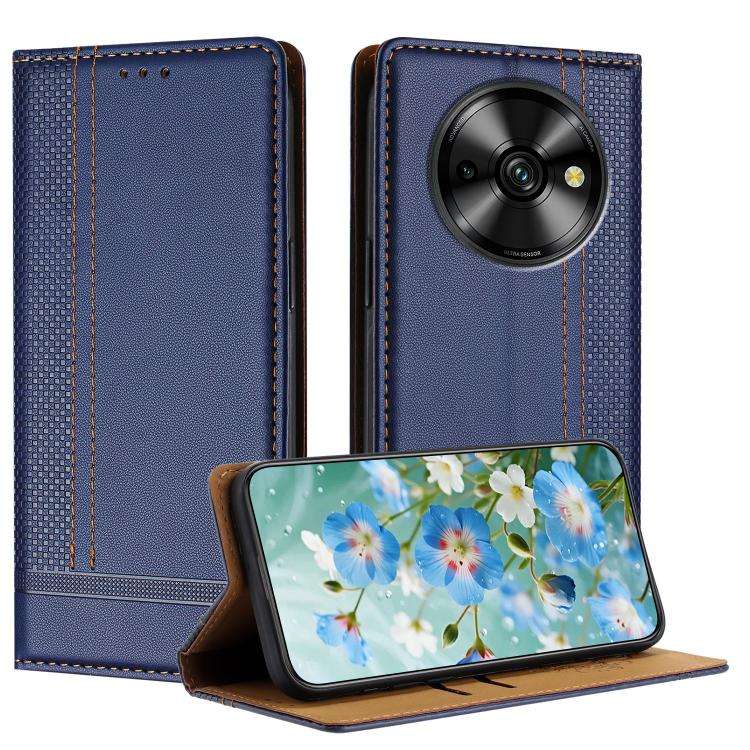 For Oukitel C59 Pro Stitching Design Scratch-Resistant Vegan Leather Phone Case(Blue)