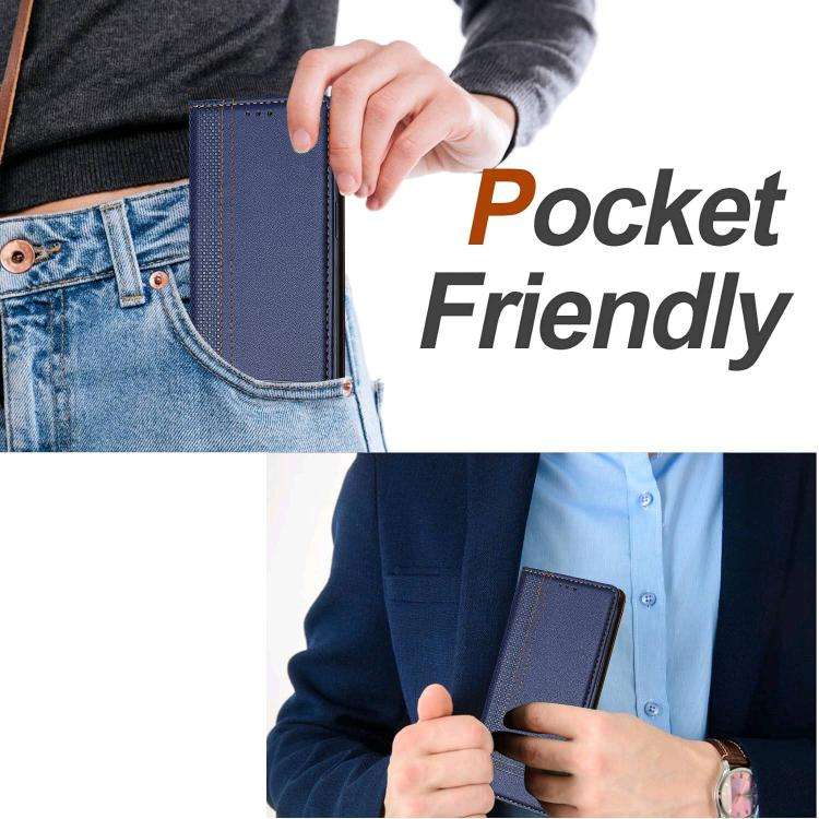 For Oukitel C59 Pro Stitching Design Scratch-Resistant Vegan Leather Phone Case(Blue)