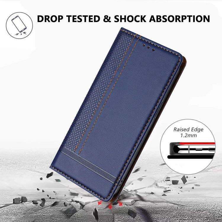 For Oukitel C59 Pro Stitching Design Scratch-Resistant Vegan Leather Phone Case(Blue)
