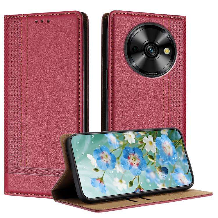 For Oukitel C59 Pro Stitching Design Scratch-Resistant Vegan Leather Phone Case(Red)