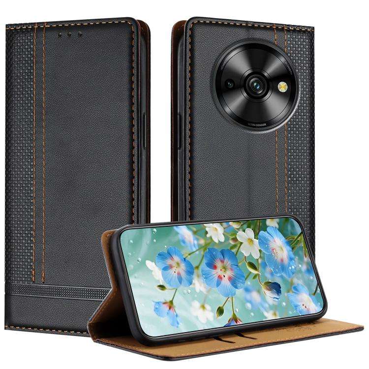 For Oukitel C59 Pro Stitching Design Scratch-Resistant Vegan Leather Phone Case(Black)