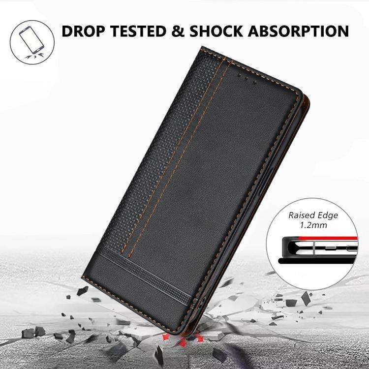 For Oukitel C59 Pro Stitching Design Scratch-Resistant Vegan Leather Phone Case(Black)