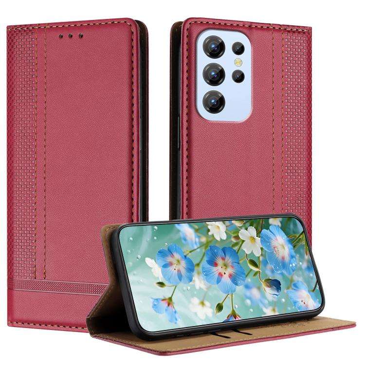 For Oukitel C1 Stitching Design Scratch-Resistant Vegan Leather Phone Case(Red)