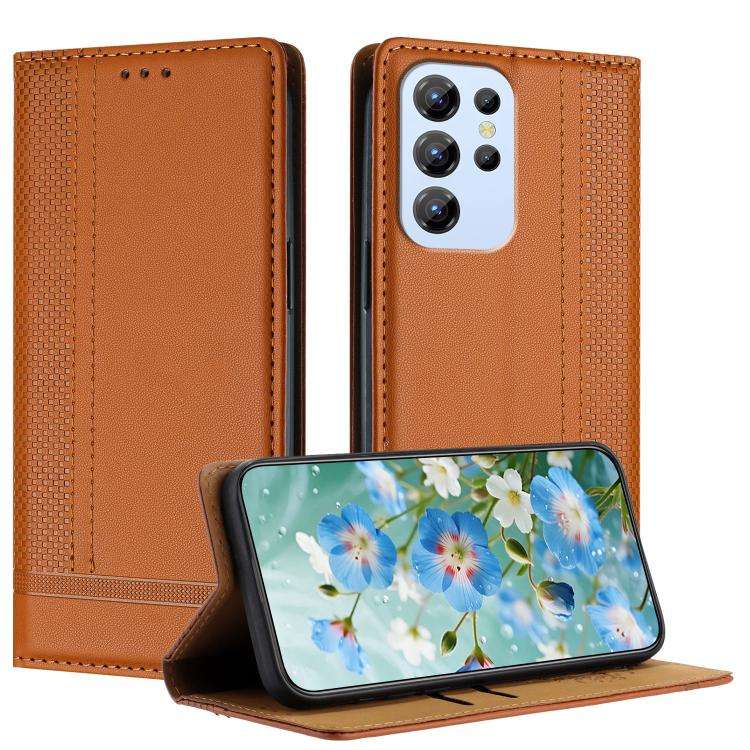 For Oukitel C1 Stitching Design Scratch-Resistant Vegan Leather Phone Case(Brown)