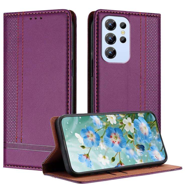 For Oukitel C1 Stitching Design Scratch-Resistant Vegan Leather Phone Case(Purple)
