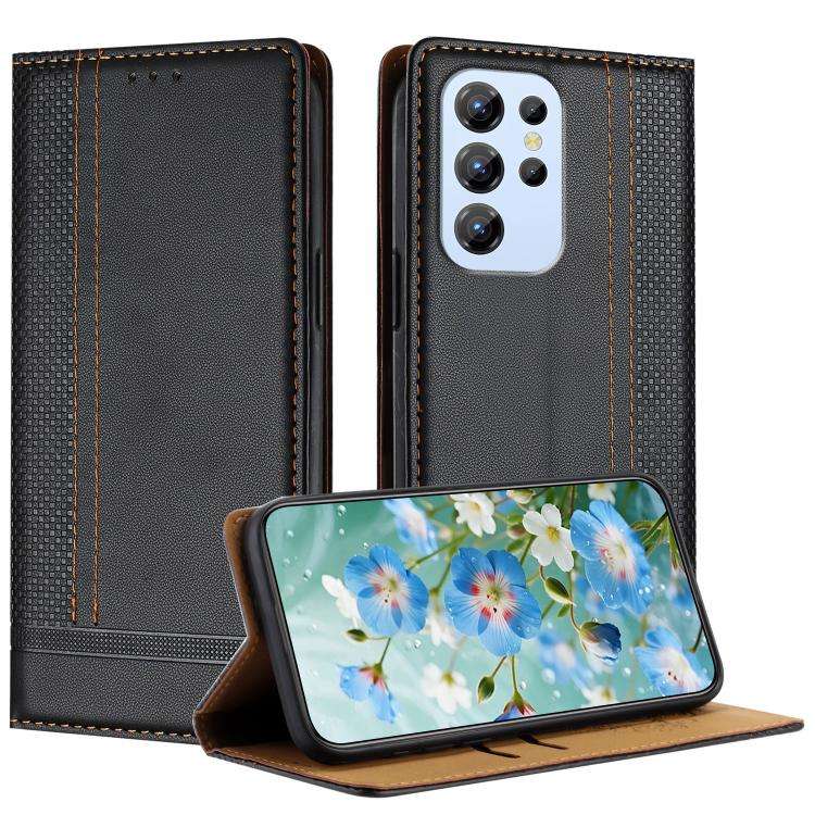 For Oukitel C1 Stitching Design Scratch-Resistant Vegan Leather Phone Case(Black)
