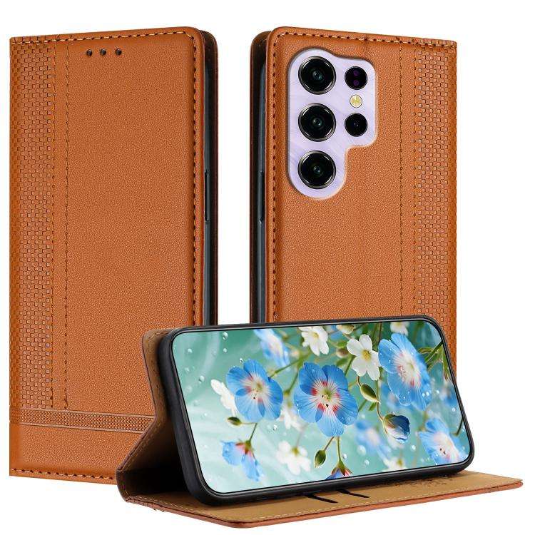 For Oukitel C2 Stitching Design Scratch-Resistant Vegan Leather Phone Case(Brown)