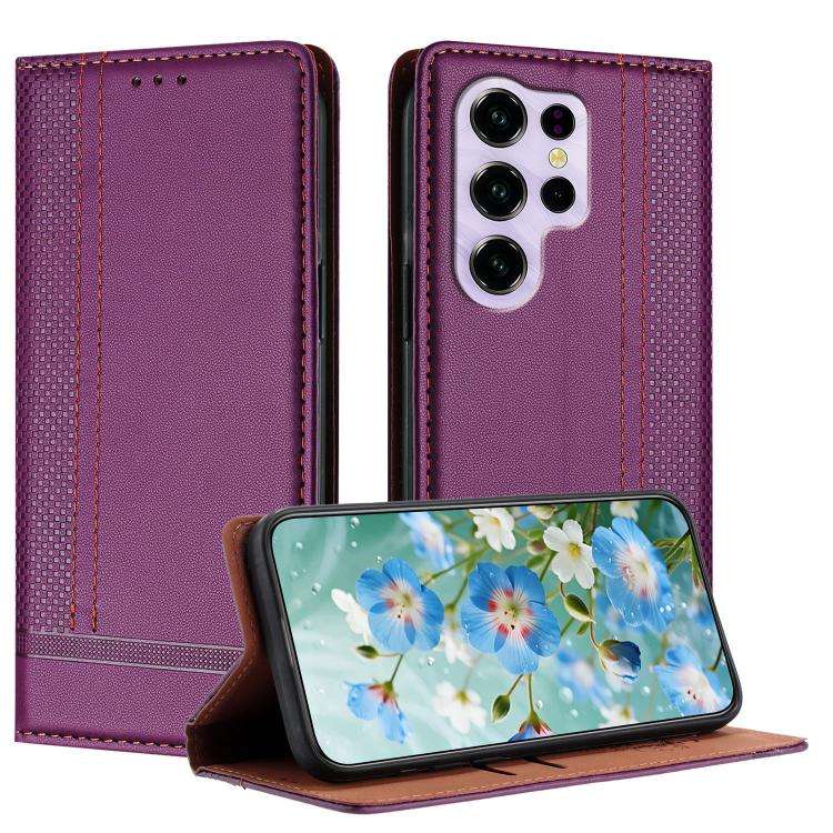 For Oukitel C2 Stitching Design Scratch-Resistant Vegan Leather Phone Case(Purple)