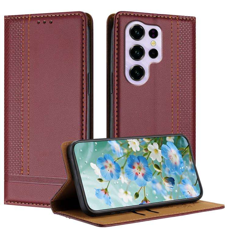 For Oukitel C2 Stitching Design Scratch-Resistant Vegan Leather Phone Case(Wine Red)