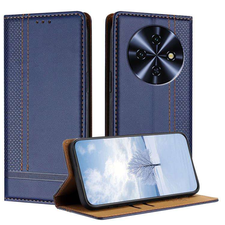 For Oukitel C5 4G Stitching Design Scratch-Resistant Vegan Leather Phone Case(Blue)