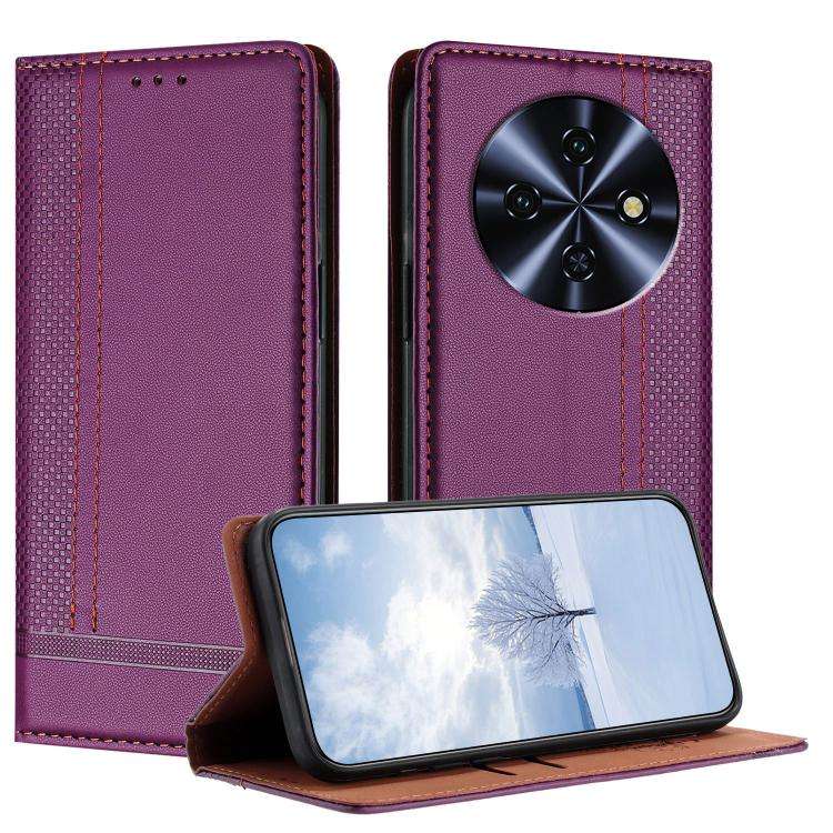 For Oukitel C5 4G Stitching Design Scratch-Resistant Vegan Leather Phone Case(Purple)