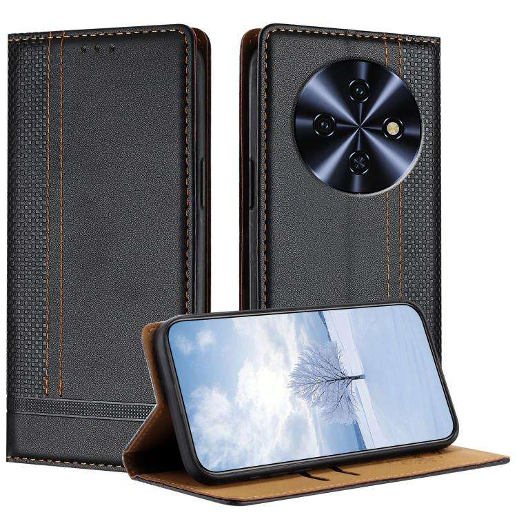 For Oukitel C5 4G Stitching Design Scratch-Resistant Vegan Leather Phone Case(Black)