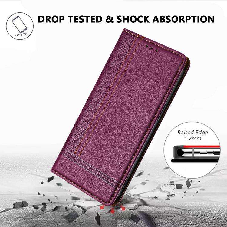 For Oukitel C50 Stitching Design Scratch-Resistant Vegan Leather Phone Case(Purple)