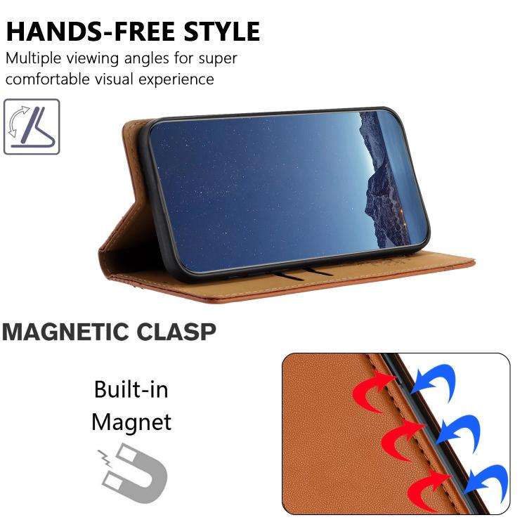 For Oukitel C51 Stitching Design Scratch-Resistant Vegan Leather Phone Case(Brown)