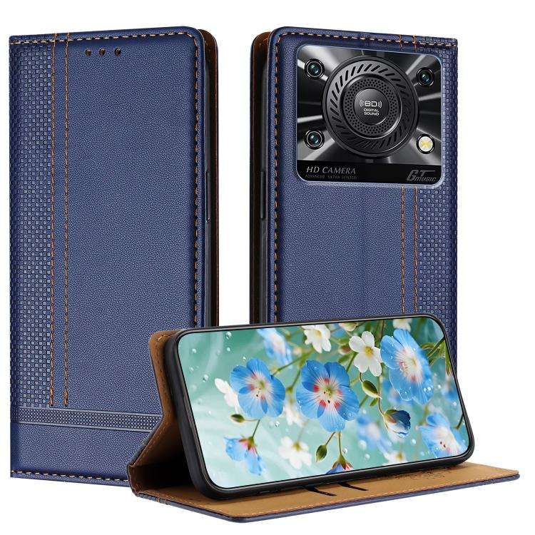 For Oukitel C60 Stitching Design Scratch-Resistant Vegan Leather Phone Case(Blue)
