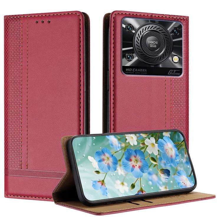 For Oukitel C60 Stitching Design Scratch-Resistant Vegan Leather Phone Case(Red)