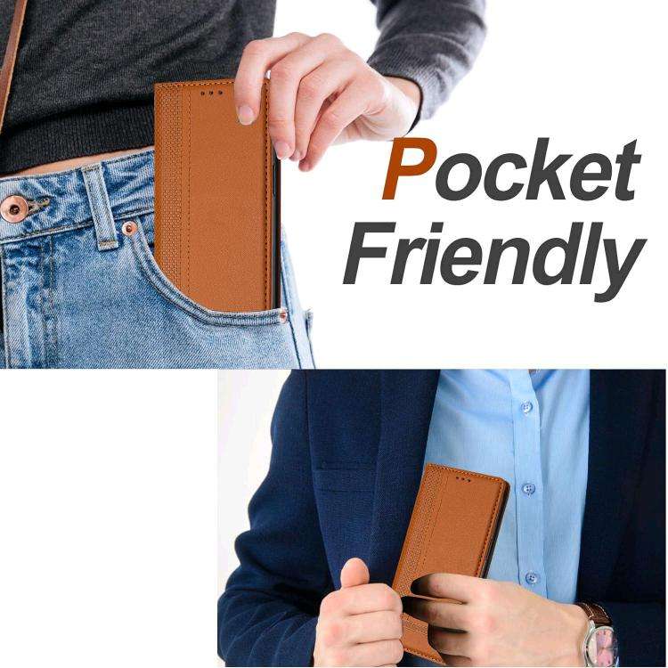 For Oukitel C60 Stitching Design Scratch-Resistant Vegan Leather Phone Case(Brown)