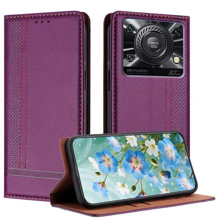 For Oukitel C60 Stitching Design Scratch-Resistant Vegan Leather Phone Case(Purple)