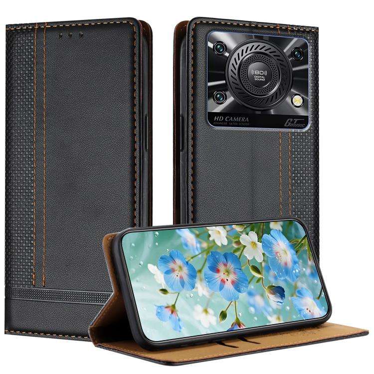 For Oukitel C60 Stitching Design Scratch-Resistant Vegan Leather Phone Case(Black)