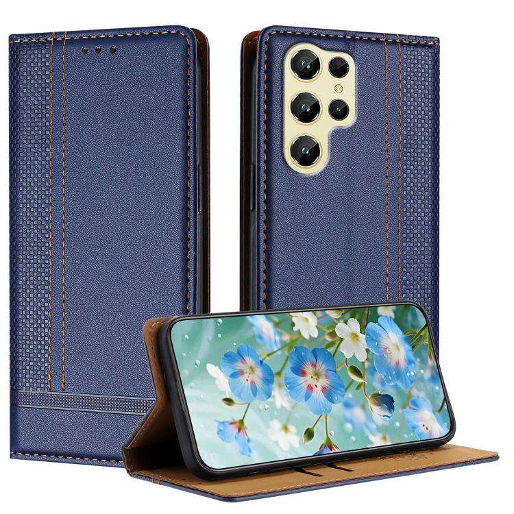 For Oukitel C61 Stitching Design Scratch-Resistant Vegan Leather Phone Case(Blue)